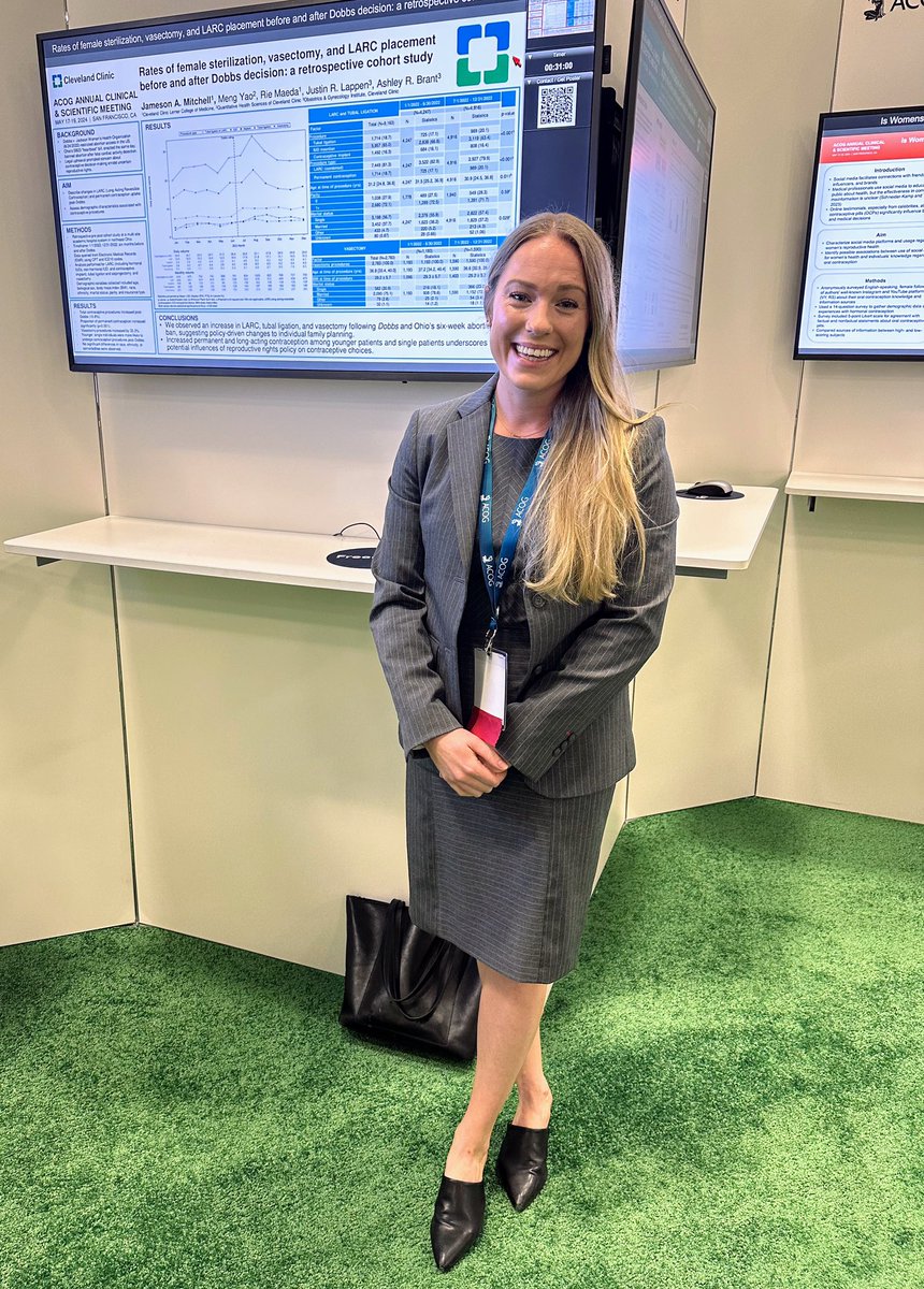 Honored to present our permanent contraception and LARC post-Dobbs work at #ACOG24. What an amazing weekend! <a href="/acog/">ACOG</a> @CleClinicLCM 

Full article linked here! authors.elsevier.com/a/1j40N2SvwZMkQ