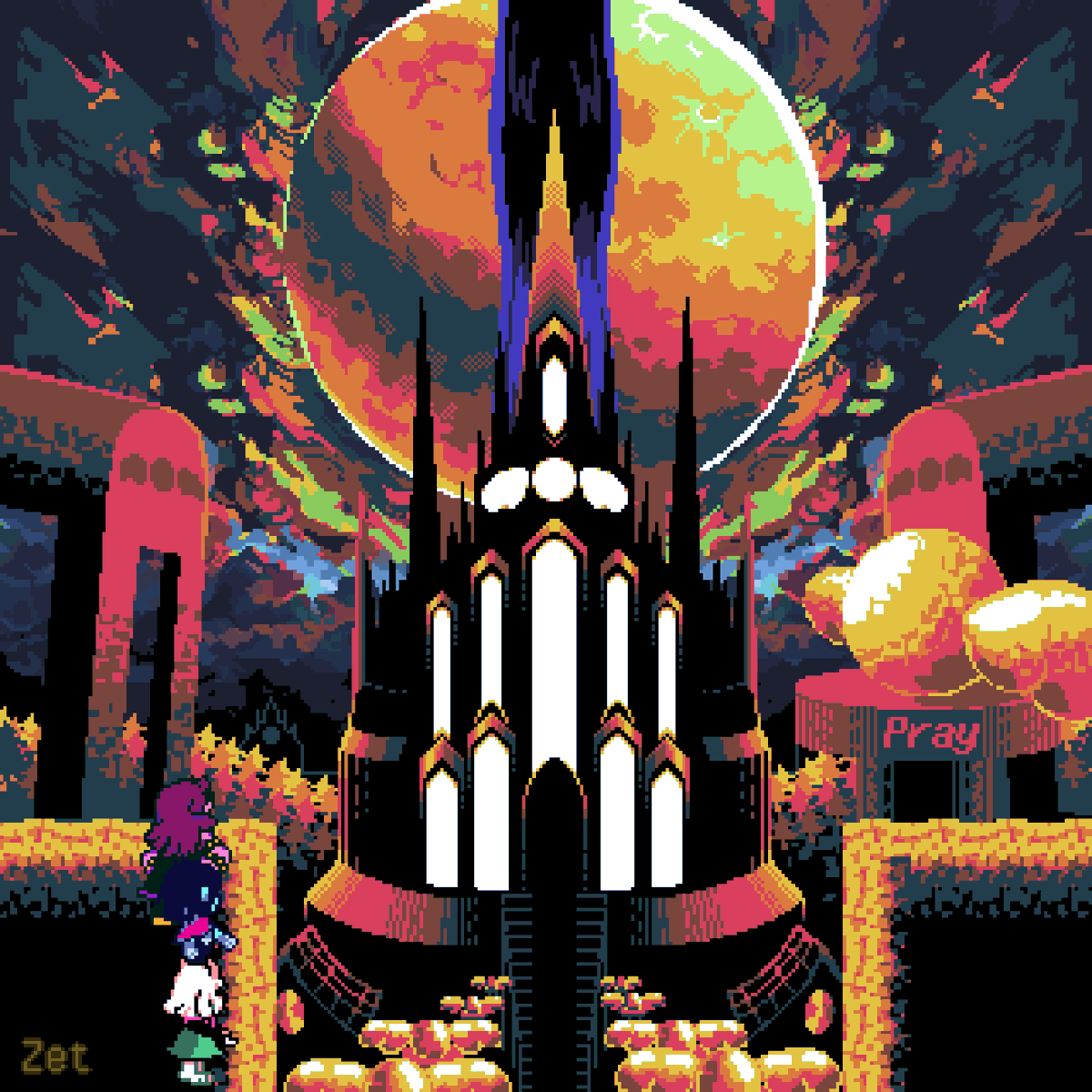 XanthicZet's tweet image. The Empyrean World.
Sixmark (??????) Chapter 5 Dark World ^^
#DELTARUNE