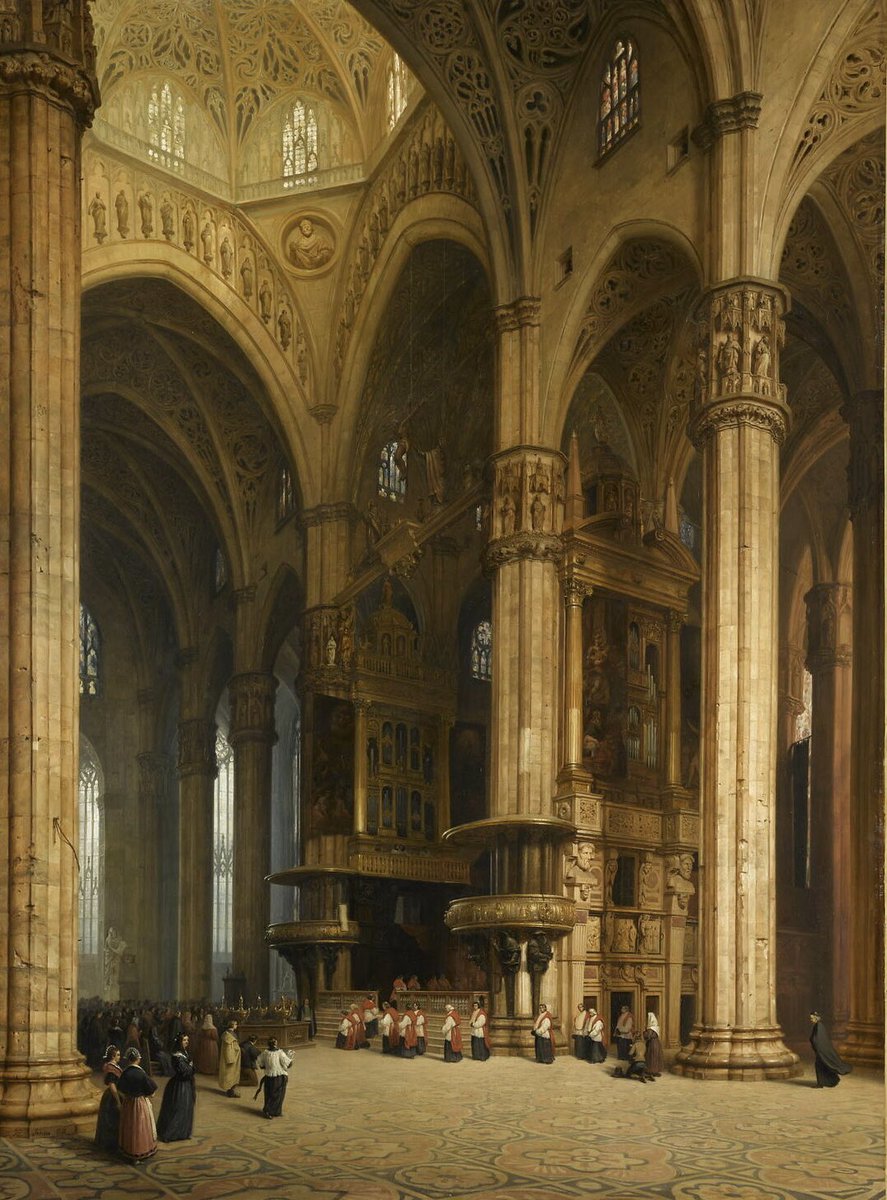 Interior View of Milan Cathedral (1841), by Hippolyte Sebron