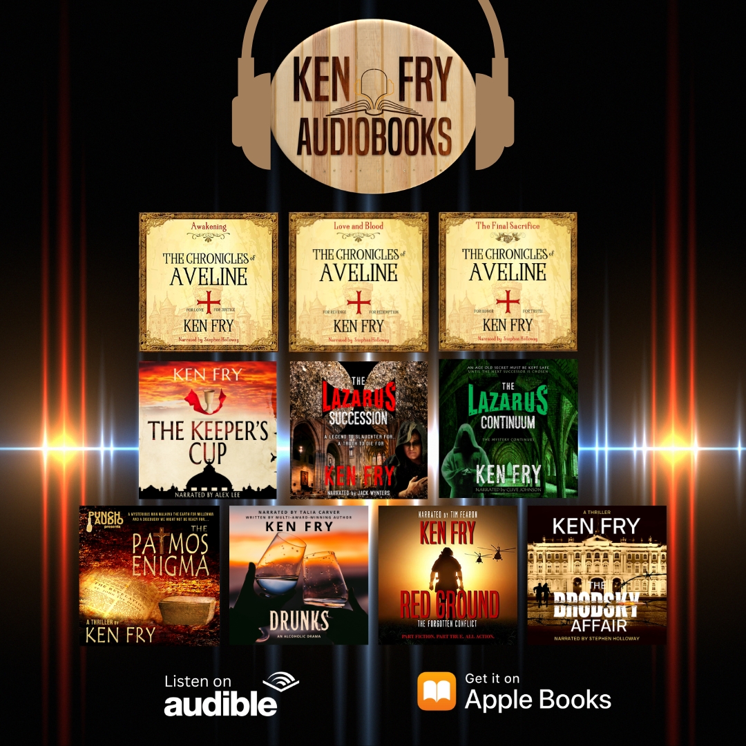 #Listen to my characters speak as they come to life through these talented narrators. Audible - audible.com/author/Ken-Fry… Apple Books - books.apple.com/au/author/ken-… Happy listening! #mustlisten #Listen #suspense #thrillers #mysteries #histfic #IARTG #audiobookaddicts #audiobook #Audible