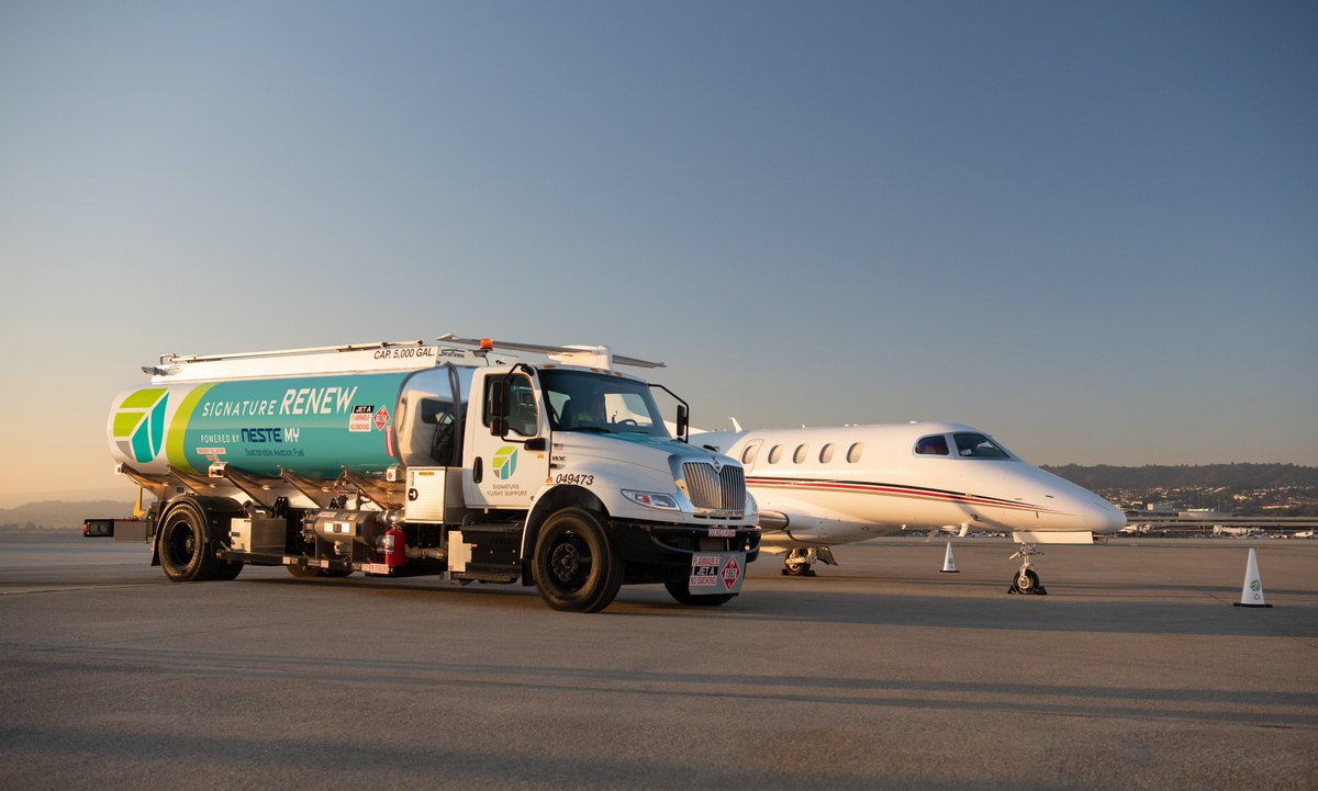 Signature Aviation, the world’s largest network of business aviation terminals, is now providing only @NesteGlobal's blended sustainable aviation fuel to all aircraft refuelling at its Los Angeles terminal. ➡️ bit.ly/3QNvGsC @SignatureFBO #goodnewsfromfinland #finland