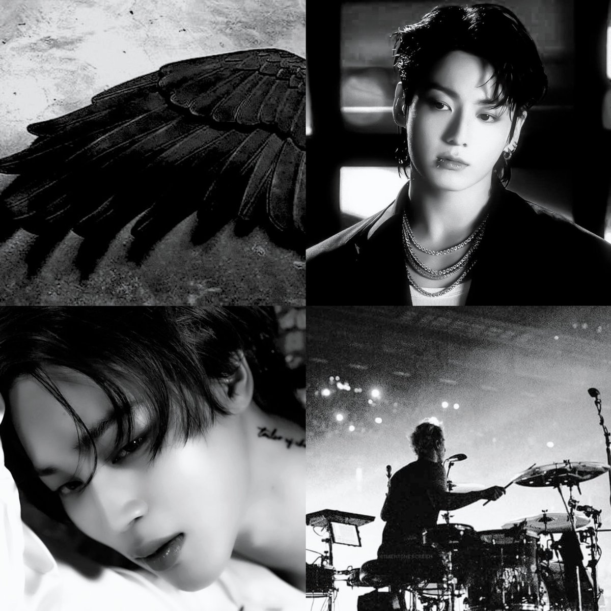 kkerooppiii's tweet photo. ꒰੭  ﾟ ׅ   jikook .    au   ೀ 
.  Black Angel;

Au donde j'k va a un club nocturno y se enamora del vocalista de una banda que actuaba allí. 

O donde j'm es vocalista de una banda llamada "B.A.L" y un día comienza a recibir mensajes por ig de un fan intenso, pero lindo. https://t.co/vTjS6z2ddi
