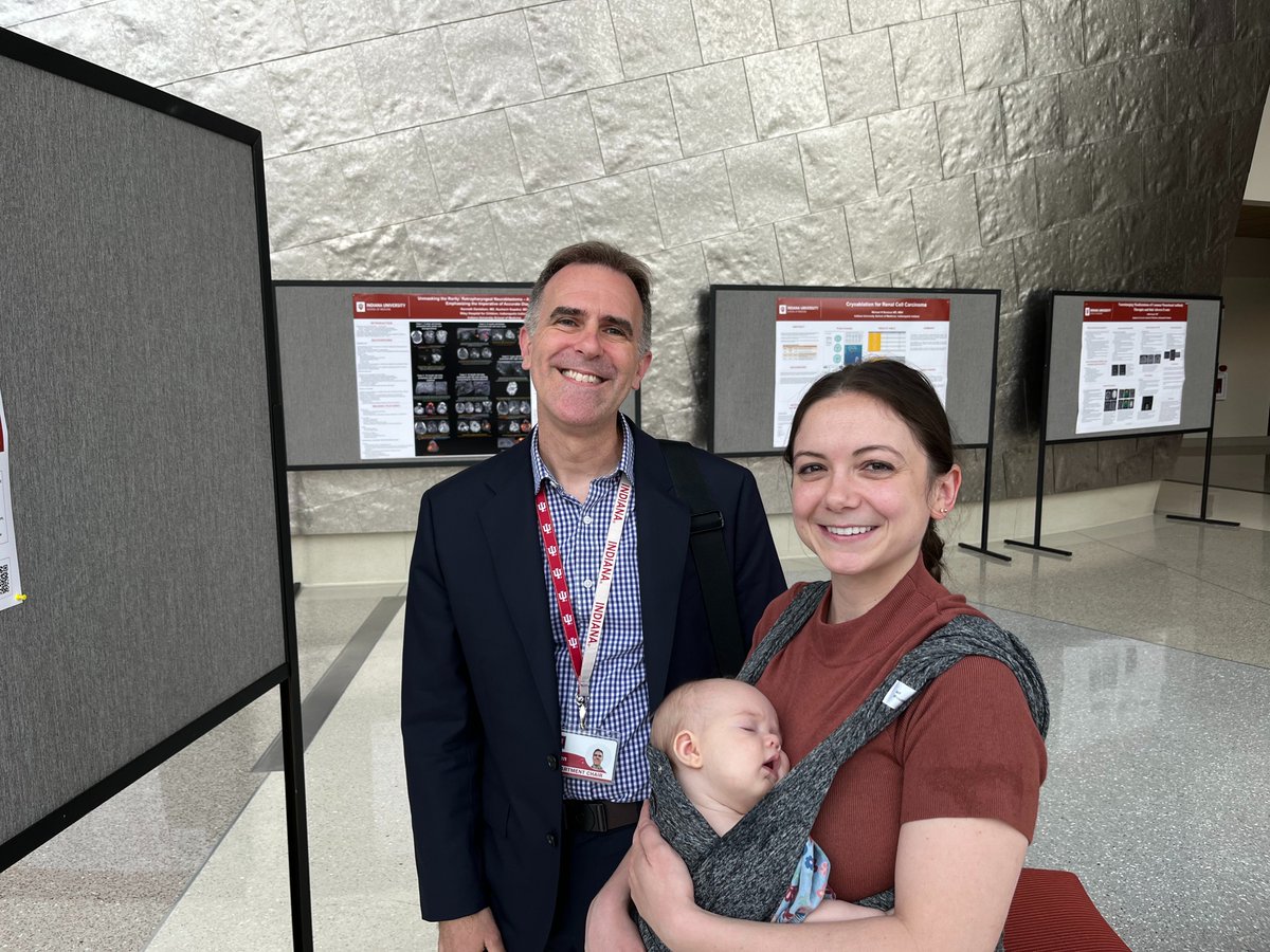Great time hearing about the amazing research projects the trainees @IURadiology are doing at the Campbell-Klatte ceremony, such as Alex Ocana's work on brain tumors. And teaching the next generation of residents - Rachel Wise's new baby daughter!
