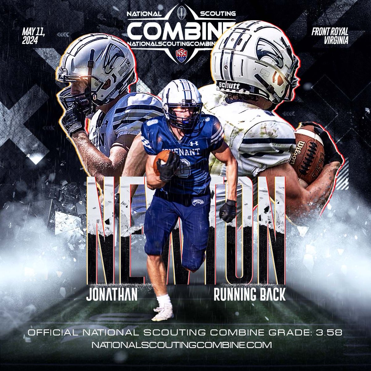 National Scouting Combine Presents Running Back, @jnewton945 from @Covenant_School. 'I’d want them to see my toughness, strength, speed/agility, that I’m a versatile player and a good teammate.' nationalscoutingcombine.com/national-scout…