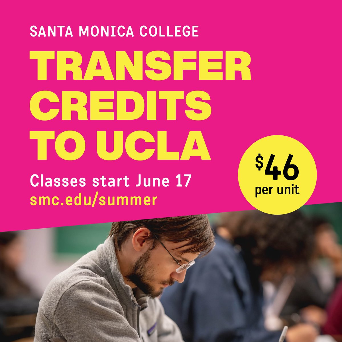 Sponsored: Start smart and enroll today for summer classes at Santa Monica College! Classes start June 17th. 3-unit summer courses cost less than $200, which is much cheaper than classes at nearby 4-year universities. smc.edu/summer