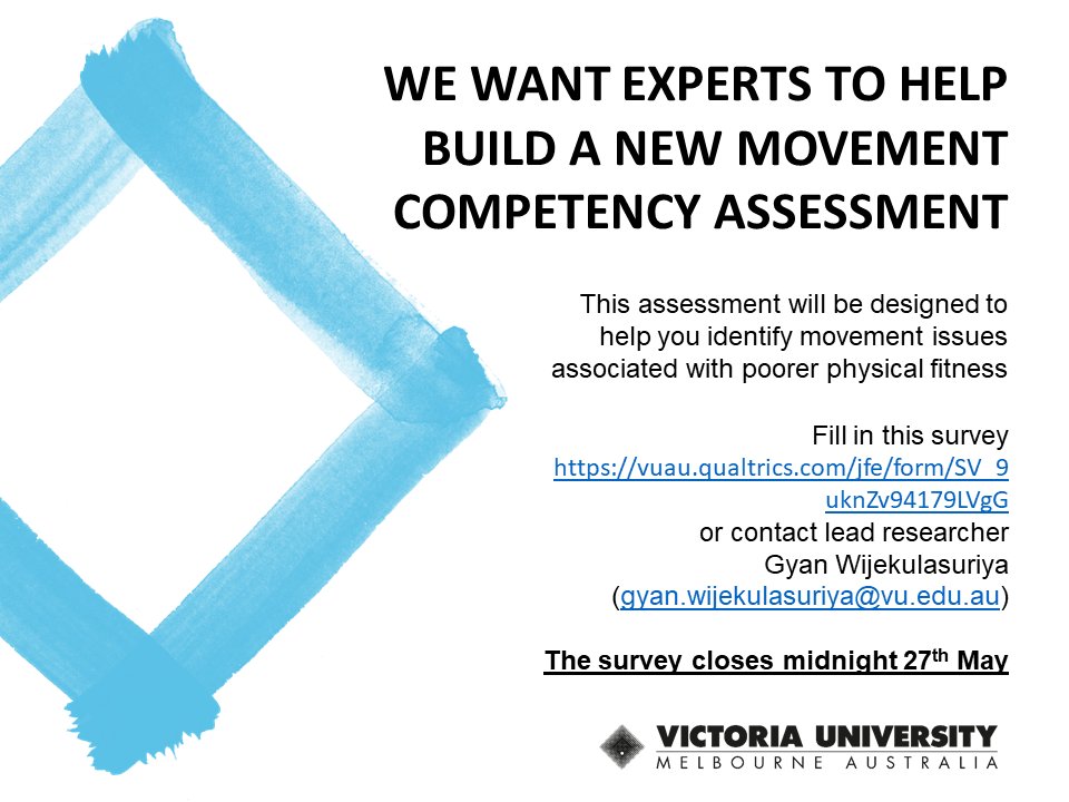 🚨Experts in movement competency from the US and UK wanted to assist developing a new assessment for athletes! 🚨
Participants complete a 30 minute survey monthly for 3 months. Click the link below to participate!

vuau.qualtrics.com/jfe/form/SV_9u…

<a href="/BASES_SP/">BASES Sport and Performance Division</a> <a href="/NSCA/">NSCA</a> <a href="/NCAA/">NCAA</a> <a href="/UKSCA/">UKSCA</a>