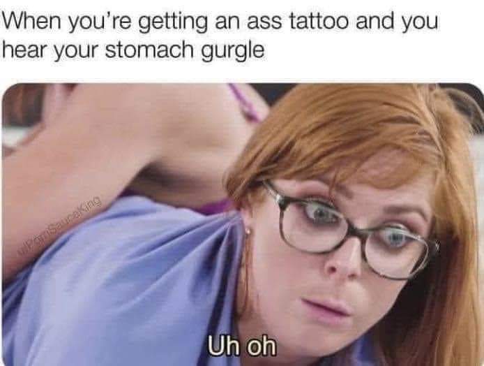 #tattoos #tattoochicks #tattooart #tattooartist #bubbleguts #thestruggleisreal #itbelikethatsometimes #whatcanisay #guycode #menshumor #guyshit