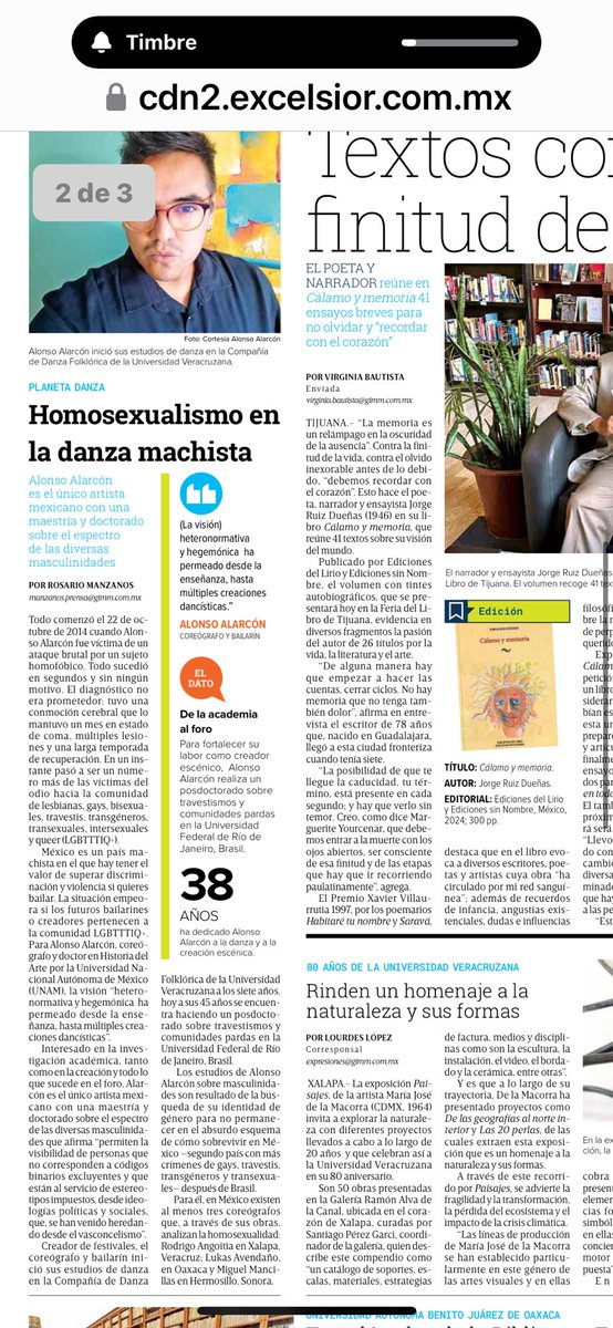 Homosexualismo en la danza machista. Mi columna en Excélsior. @DanzadanceOrg @ortaquechel20 @alonsodanzar @antaresdanzac @Maria_Glez_F