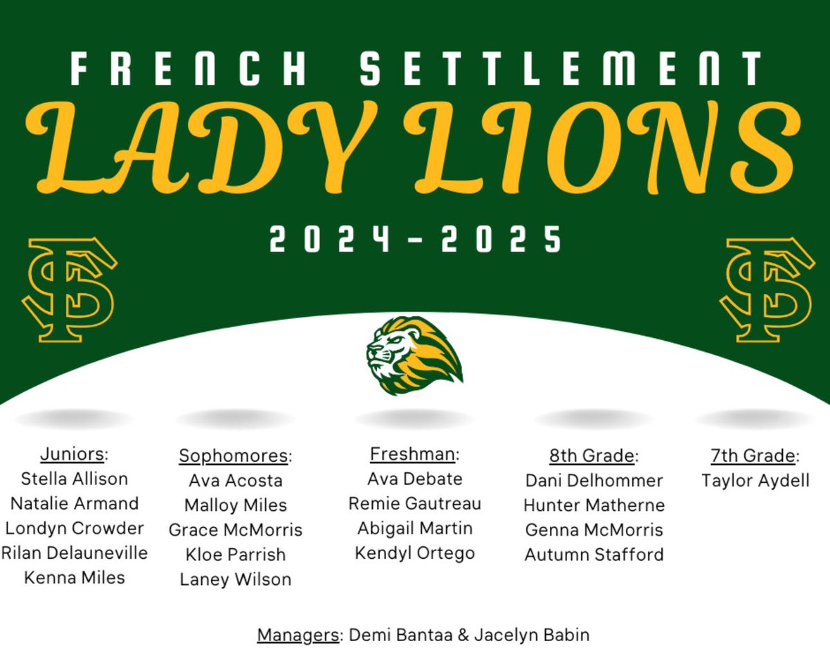 The 2024-2025 French Settlement Lions and Lady Lions 🦁