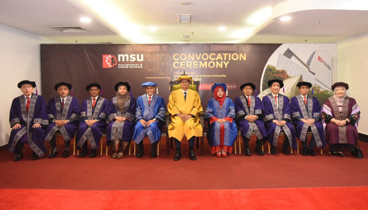 A delight for <a href="/MSUmalaysia/">🌺 MSU Malaysia</a> 33rd Comvocation granduands to have MSU Chancellor, DYTM Raja Muda Kedah Tengku Sarafudin Badlishah Sultan Sallehuddin at the grand convocation today. Appreciative of his gracious ongoing support and commitment. <a href="/MSUmalaysia/">🌺 MSU Malaysia</a> #MSUConvo33