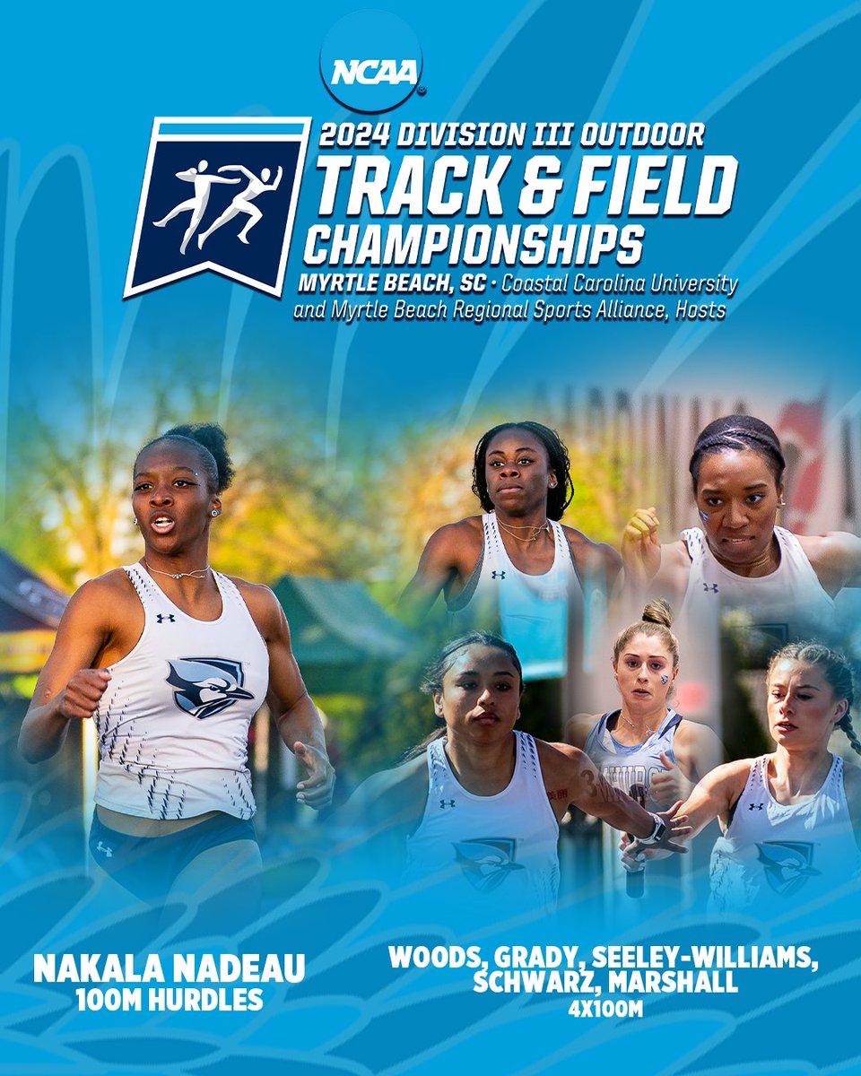 Nakala Nadeau and the 4x100m team of Lauren Marshall, Tiana Grady, Carmela Woods, Aniya Seeley-Williams, and Hannah Schwarz will represent the Jays at next weekend's NCAA Outdoor National Championships!! #FlyJaysFly 📰bit.ly/4bHKkJZ