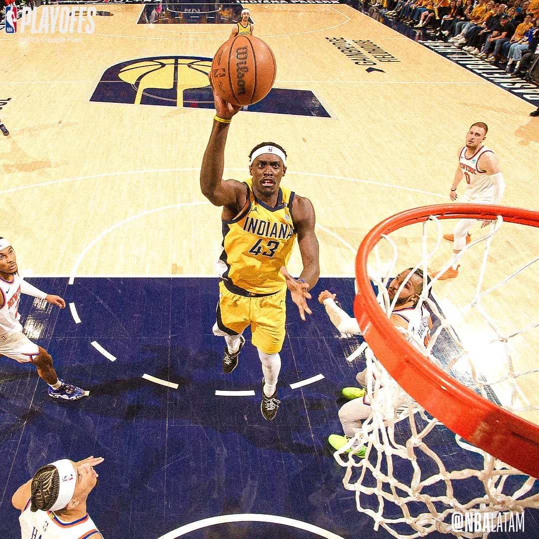 👉 Final del primer tiempo

- Pacers 61
- Knicks 51

Pascal Siakam - 15 PTS | 6 REB | 2 AST

#NBAxESPN | #NBAPlayoffs