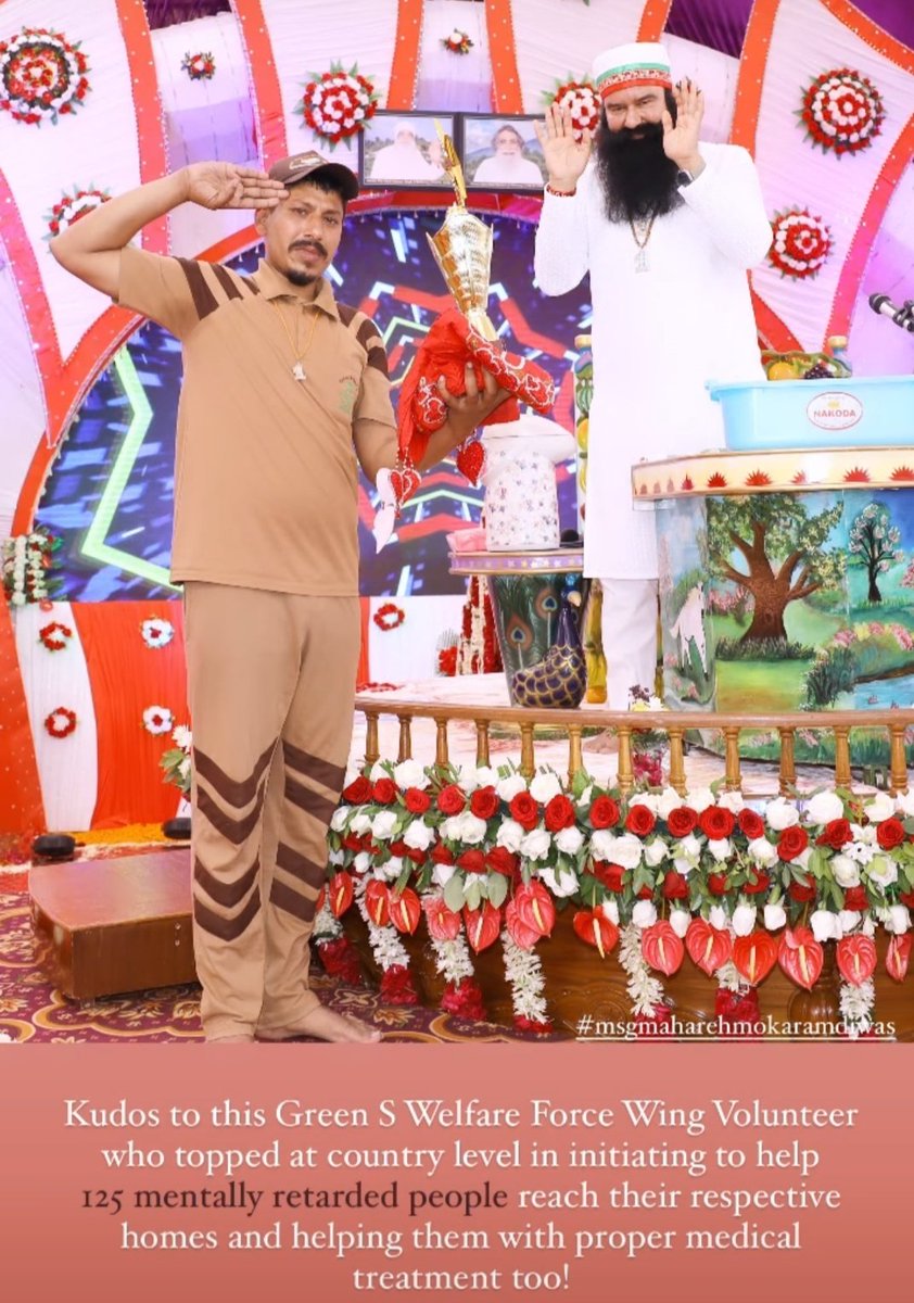 Serving mankind is serving lord and rising above self to serve mankind is greatest way to keep #SpiritOfHumanity alive , volunteers of Dera Sacha Sauda organization aid the mentally challenged people to make them live a life of stability With the inspiration of Baba Ram Rahim ji