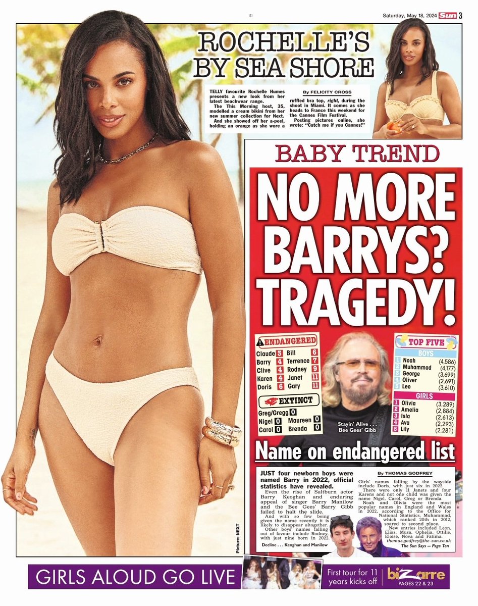 Page 3 - Saturday 18th May 2024 @apolloniabarbi @RochelleHumes #page3 #dailystar #thesun #newspaper