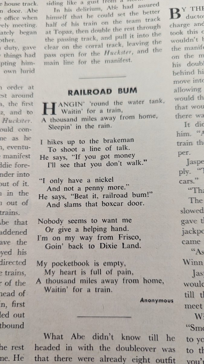 'I'm on my way from Frisco... My pocketbook is empty.'