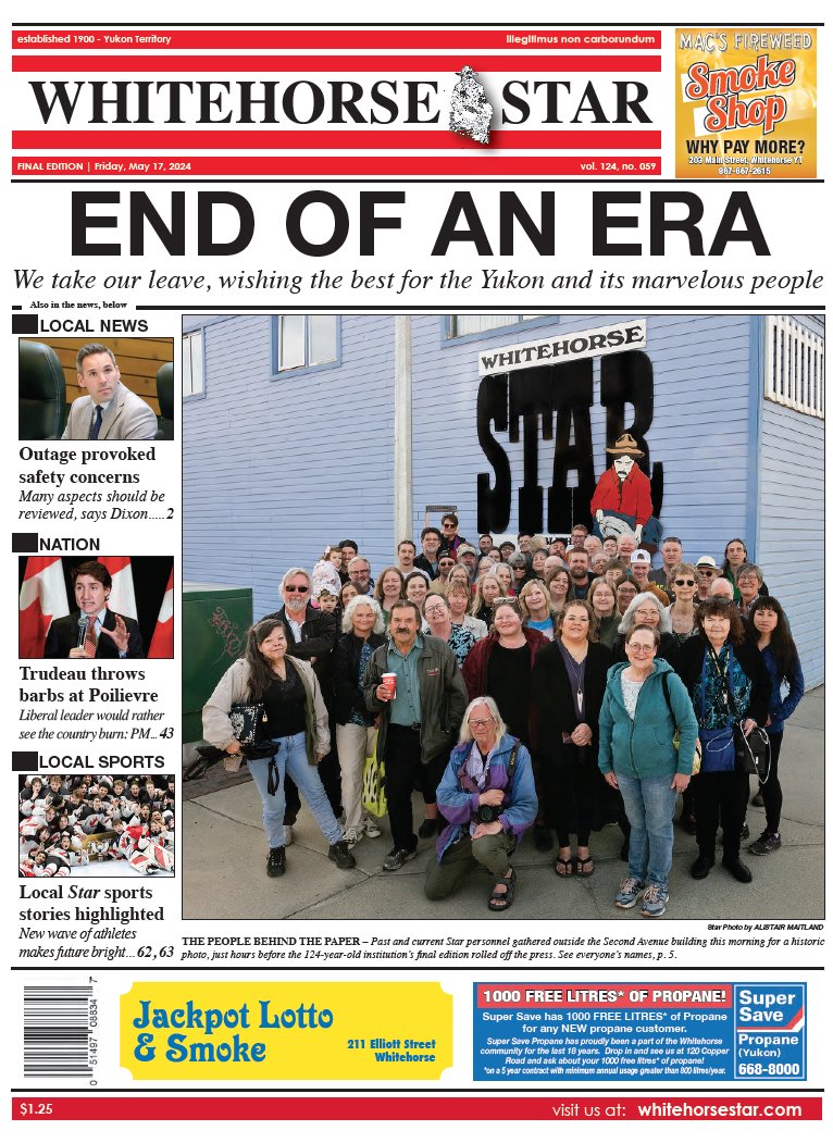 THE END OF AN ERA 

THE PEOPLE BEHIND THE PAPER – Past and current Star staff gathered outside of the building this morning for a historic photo, hours before the 124-year-old institution’s final edition rolled off the press.