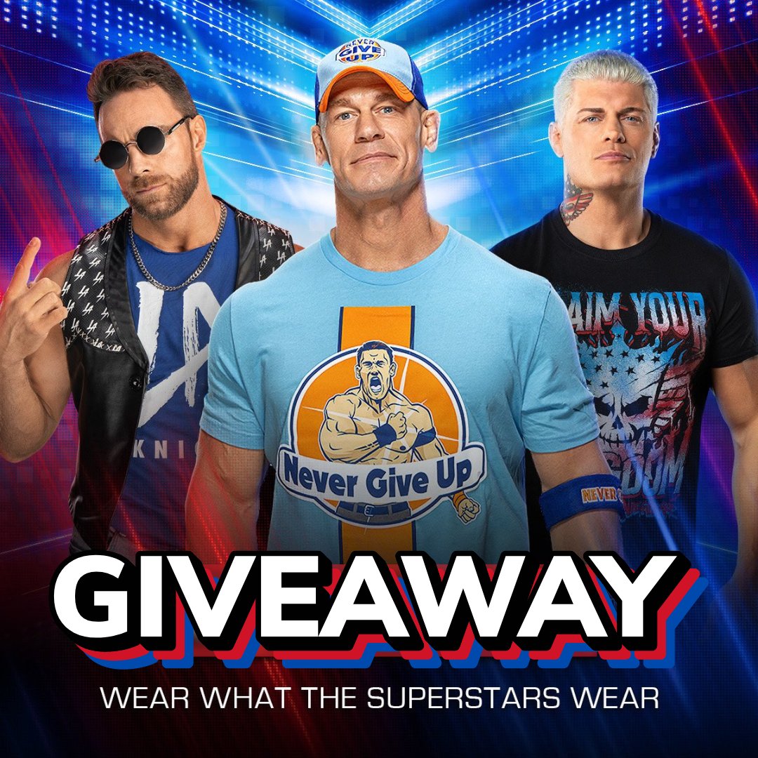 🚨 WWE Shop Giveaway! 🚨 Get any t-shirt from #WWE Shop FOR FREE! All you have to do is Follow, Like, Repost & Tag a friend! The winner will be announced during the #WWEKingAndQueen PLE! #SmackDown