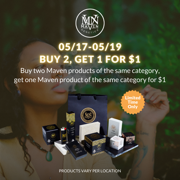 Don't miss out on our weekend deals at ASHE! Buy 2 Get 1 for just $1! Limited time offer-Available at all locations! 🍃🛒#cannabisdeals #B2G1 #heavyhitter #almora #maven