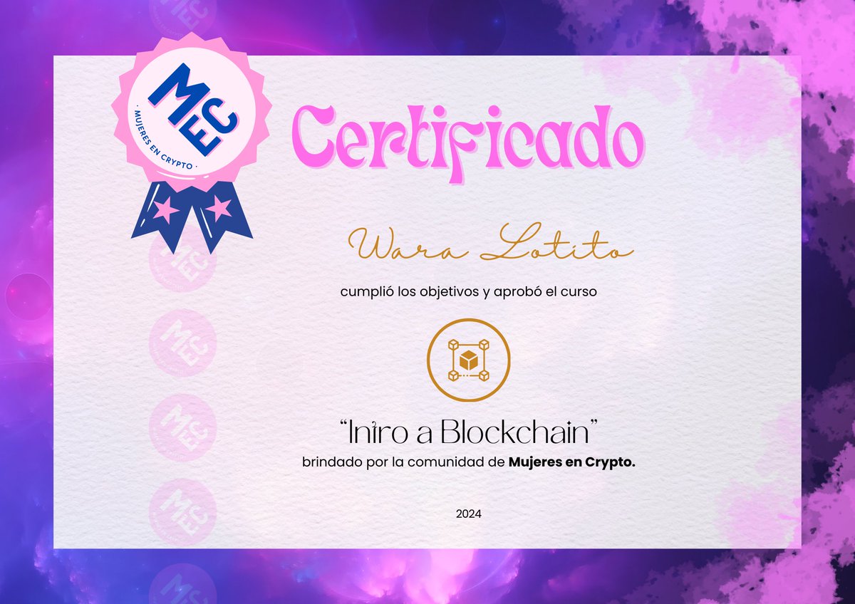 Aprendiendo cada vez más, muchas gracias a @mujeresencrypto y a todas las profes que nos enseñaron muchas cosas importantes sobre #blockchain 🤩

A seguir estudiando y aprendiendo! 😎