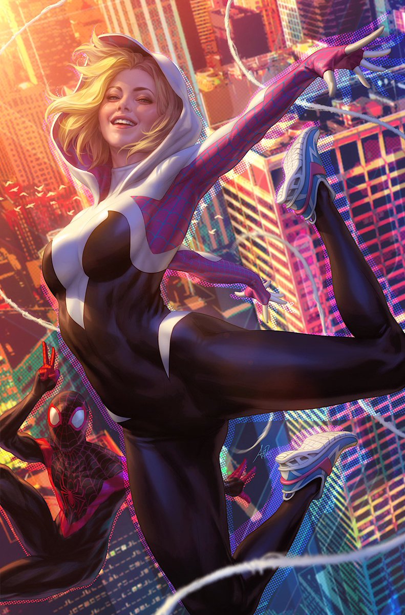 My new official variant cover for Spider-Society 1. Had lotsa fun working on this cos I love drawing Gwen. #spidergwen #gwenstacy #milesmorales #spiderman