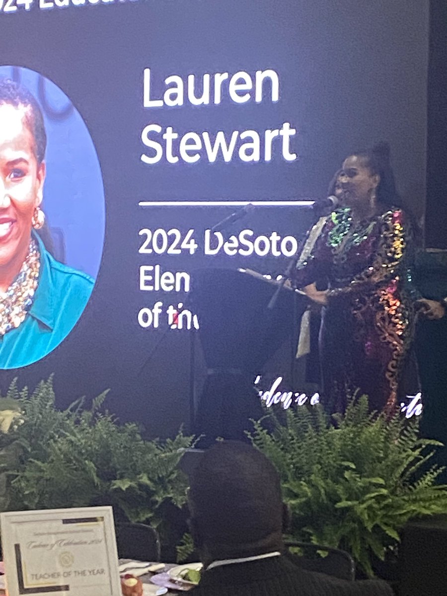 Congratulations! @Fme_Eagles Teacher of the Year, Ms. Lauren Stewart, was named the DeSoto ISD Elementary Teacher of the Year.  We are so proud of you.  Thanks for always demonstrating EXCELLENCE in all that you do!  @desotoisdeagles