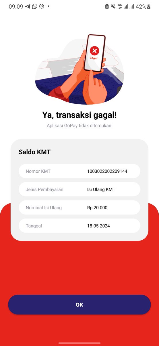 xhyekyo's tweet photo. @CommuterLine Pagi min, ini daritadi kenapa transaksi untuk top up saldo kmt gagal terus yaa? permasalahannya ada dimana? https://t.co/cZRNv7GPqH