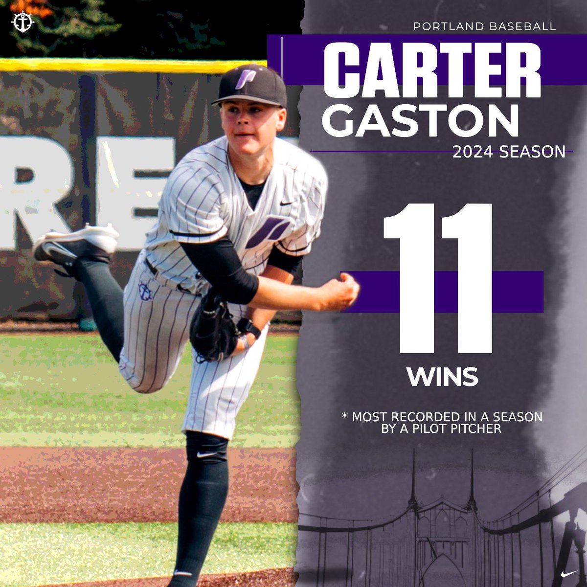 🚨 NEW PILOT RECORD‼️🚨 Carter Gaston is the first Pilot pitcher to record 11 wins in a season! Huge congrats, Carter! #gopilots