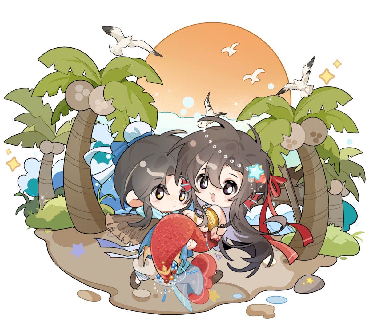 代友发，渔夫机x人鱼羡
把小鱼羡抱回家🥺💗

#魔道祖師 #MDZS #마도조사 #Modaozushi #忘羨 #WangXian