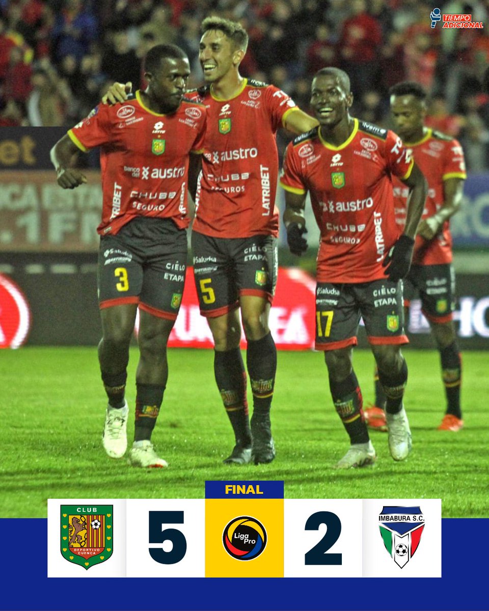 ¡GOLEADA MORLACA! Con un hat-trick de Magnín y goles de Mancinelli y Corozo, Deportivo Cuenca goleó por 5-2 al Imbabura, en el estadio Alejandro Serrano Aguilar. ¿Qué tal? 🔴⚫️🔥

#DCuenca #DeportivoCuenca #Ecuador #LigaPro #LigaProSerieA #Imbabura