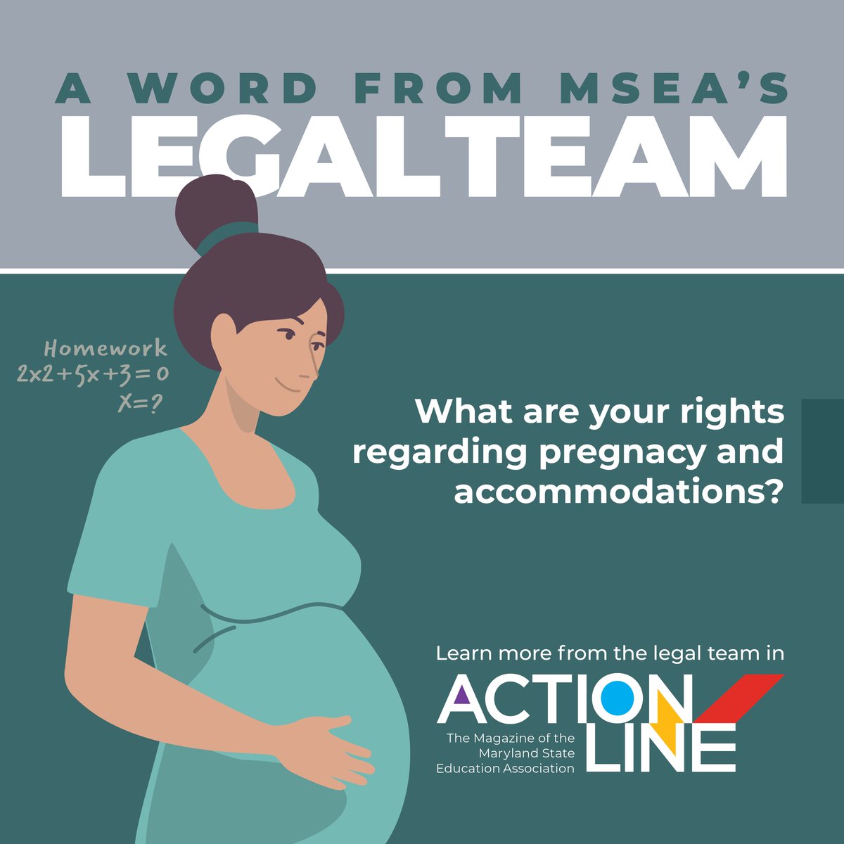 Are you concerned about your health and well-being during pregnancy while on the job? The Pregnant Workers Fairness Act was enacted in June 2023. Find out how the new law complements Maryland’s existing accommodations in the latest edition of ActionLine. marylandeducators.org/a-word-from-le…