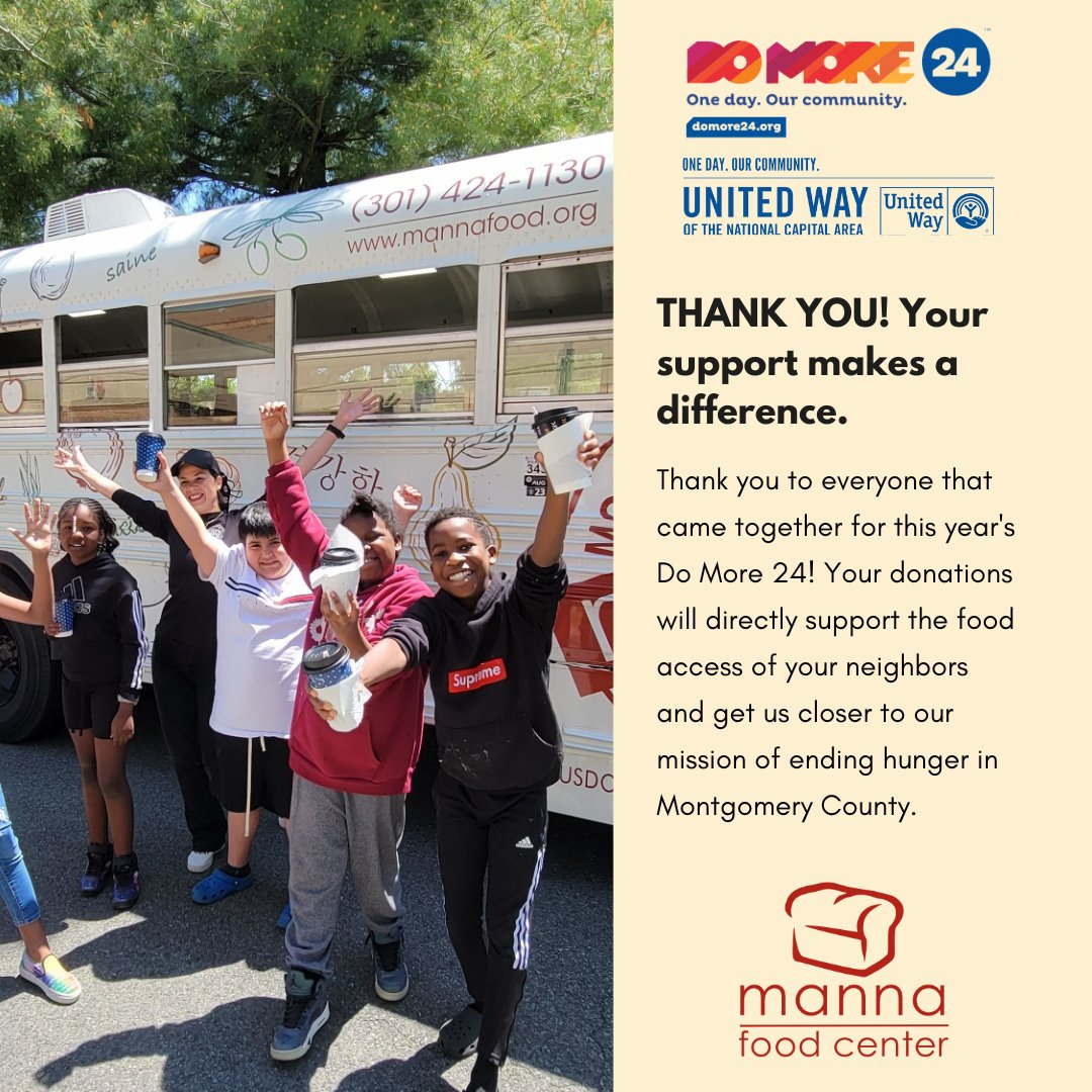 Your support makes a difference! Thank you to everyone that came together for this year's #DoMore24! Your donations will directly support the food access of your neighbors and get us closer to our mission of ending hunger in Montgomery County.