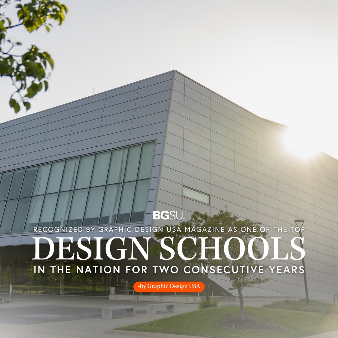 For the second consecutive year, @BGSUSchoolofArt has been selected as a Top Design School in the nation by Graphic Design USA, a premier publication in the creative industry. 👏