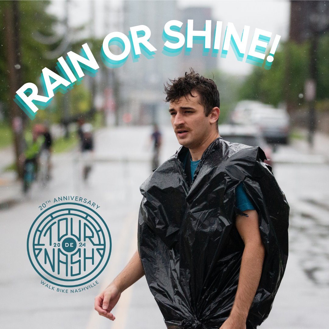 We're on rain or shine tomorrow. Bring
your trashbags! #20thtourdenash