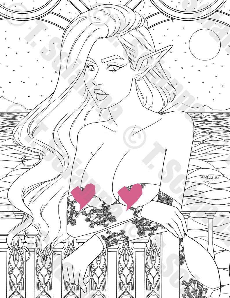 Our newest piece in the shop! The Starry Night Pinup <3 With three different costume designs in various state of dress. Enjoy some time coloring this lovely piece and take a break for the weekend!

#coloringpage #art