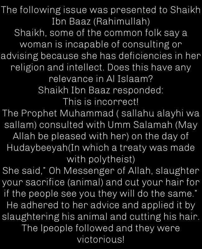 If Allah has blessed you with  a wife who has the ability to assist you in any aspect of life , show her gratitude . Don’t let the Shaytaan trick you  into believing your wife is incompetent! A wise leader can educate and be educated. Respect our sisters. Barak Allahu Feekum
