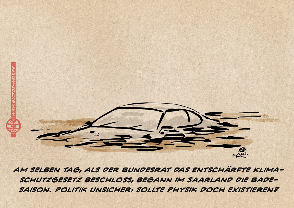 Treppenwitz der Klimaphysikgeschichte: Gestern passierte das entschärfte Klimaschutzgesetz den Bundesrat und am selben Tag eröffnete im Saarland die Badesaison.