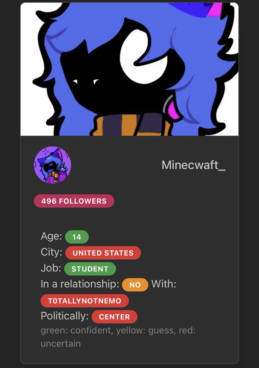 Minecwaft_'s tweet photo. They got 3 things right

I have no political opinions as I hate politics

It says I am not in a relationship, just stop there???? (Also this is true)

Also united states IS NOT A CITY https://t.co/vycqv5zxl5