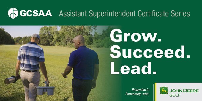 Congratulations to members on career advancements through recent ASCS completions! They'll receive GCSAA gift certificates thanks to @JohnDeere. • Gary Wurtz, assistant superintendent at Greywalls Course at Marquette Golf Club • @ChristianCmock, assistant superintendent at