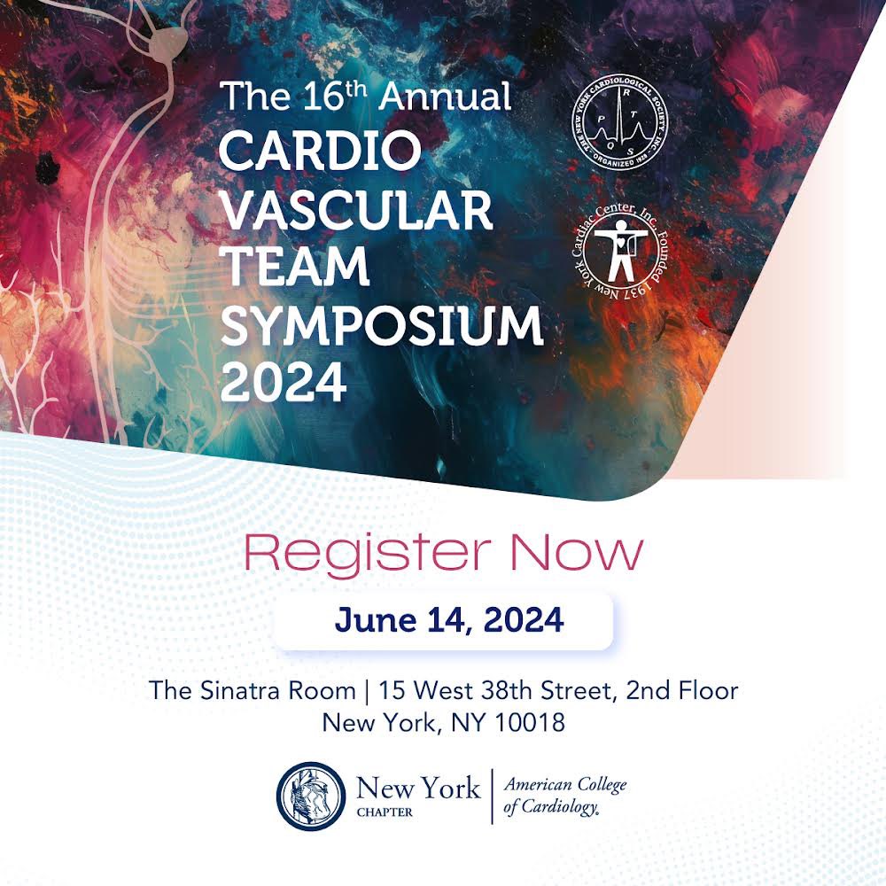 📣 Calling all NY #CVteam members: Join us on June 14th for the 16th Annual CVT Symposium in NYC. Speakers include: Jake Gabriels, MD; @loribcroft; Astha Tejpal, MD; @AkuaGAsare; Samuel Kim, MD; @bwhitenp; Chrystine Black, RN; and @KimGSmolderen Register here: