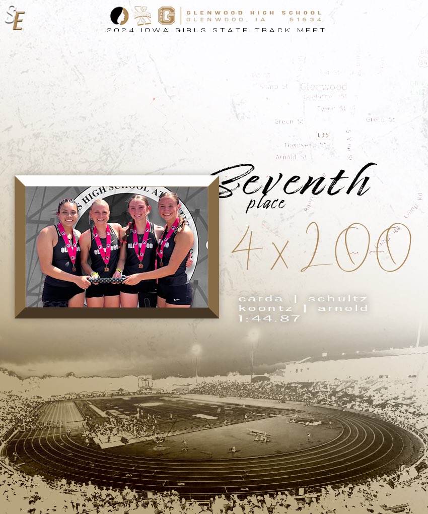 Girl’s 4x200 gets a 7th place finish to medal at the State Track Meet Today! <a href="/GCHSGTF/">Glenwood Girls Track & Field</a>