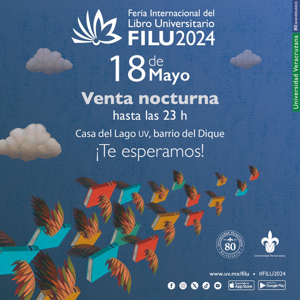 ¡Es hoy, es hoy! 😱🥳

Asiste a la Venta Nocturna de la #FILU2024 y aprovecha para adquirir los libros pendientes que tienes en tu lista y sumérgete en la magia de la lectura📚📖

📅Sábado 28 de mayo de 2024
⏱Hasta las 23:00 horas

¡Te esperamos!