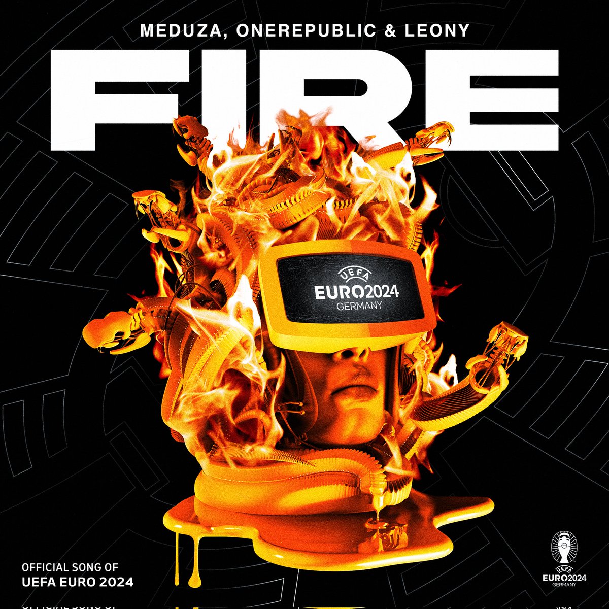 Direzione ➡️ @EURO2024FRA. Gli italiani @meduzamusic firmano la canzone ufficiale di #EURO2024 insieme a @OneRepublic e #Leony 🏆