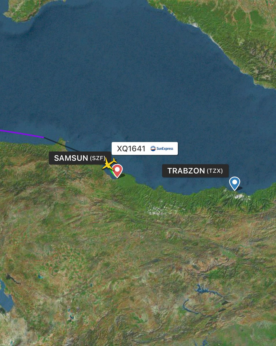 SunExpress’in #XQ1641 Frankfurt - Trabzon uçağı henüz bilinmeyen bir sebeple Samsun’a divert etti. Detaylar gelecek. Uçak tipi TC-SOB tescilli Boeing 737