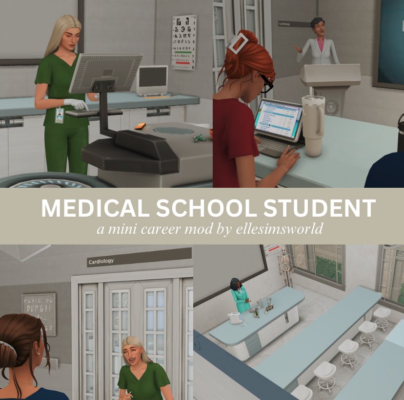 So I did a thing and created a mini medical school student career mod for my Sims and figured I’d share it. 🤍 

#Sims4