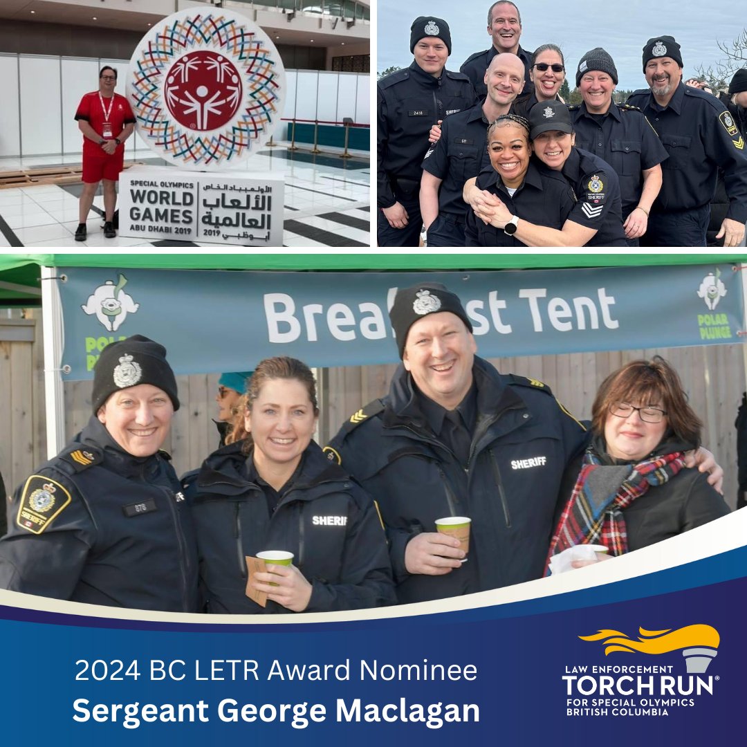 Sgt. George Maclagan of the @BCSherrifs is an avid LETR champion & coach with @sobcsociety, demonstrating over 16 years of exceptional leadership 💪 He has enhanced the lives of SOBC athletes, fostering inclusion, pride, and joy through sport 🙌 Read more: specialolympics.ca/british-columb…