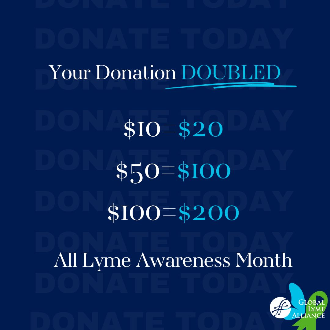 🌟 Donate Today and Double Your Impact! 🌟 This Lyme Disease Awareness Month, your donation to the Global Lyme Alliance will be matched up to $100,000 by the generous Bang the Drum Foundation! hubs.la/Q02xCf4V0