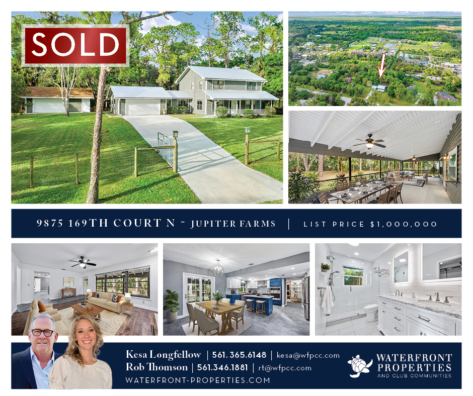 #SoldByWaterfront
Congratulations to Kesa and Rob on another #happyseller in #JupiterFarms!

📲 Contact Kesa Longfellow at 561-365-6148 or Rob Thomson at 561-346-1881 for all your #luxuryrealestate needs!

#jupiterflorida #southfloridahomes #floridahomes #workwiththebest