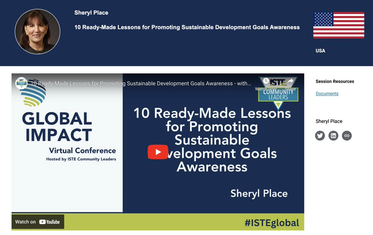 🌍Need more #global #awareness? #SDGs for the win!! Let @place_s share 10 ready-made #lessons in her #ISTEglobal sesssion: bit.ly/ISTEglobal17 💻All sessions #globalimpact: bit.ly/Global-Impact-…… #ISTELive is getting closer & we can't wait to learn with you!