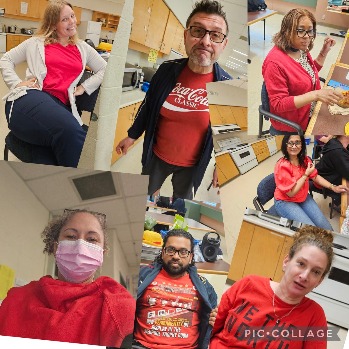 Teachers at White Haven PS are wearing #ETTRedforEd and showing solidarity in the fight for better learning conditions & learning conditions! #EducationUnafraid @ElemTeachersTO