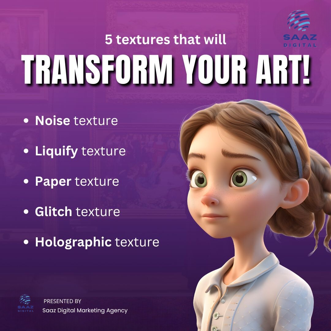 Elevate your art with these 5 transformative textures! 🎨✨ From smooth gradients to rugged grit, incorporating diverse textures can add depth and dimension to your creations. Let's explore these textures and take your artwork to the next level! 🖌️🌟 

#ArtTransformation